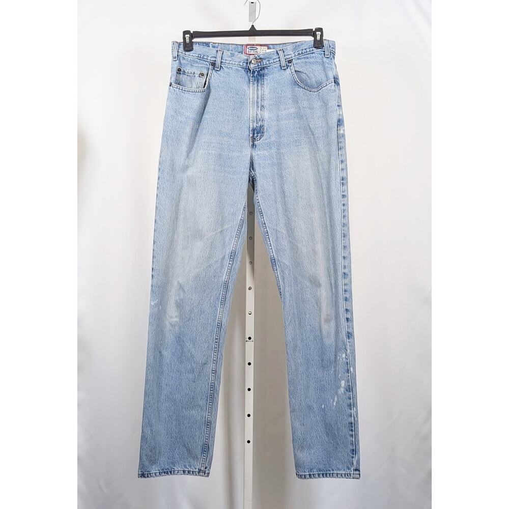 Vintage Y2K Jeans Old Navy Blue Straight Leg Men's Size 38 x 36 Distressed